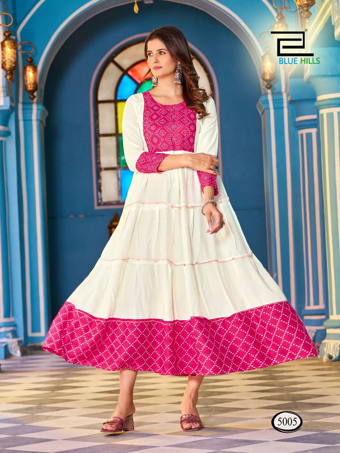 Snow White By Blue Hills Long Anarkali Kurtis Catalog
